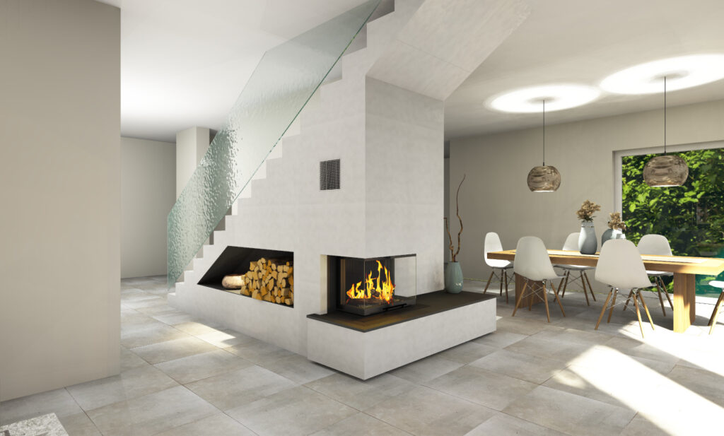 Treppenintegration mit angepasstem Holzfach